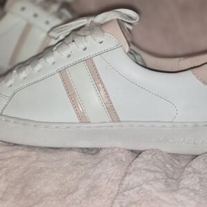 Michael Kors White and Pink Sneakers